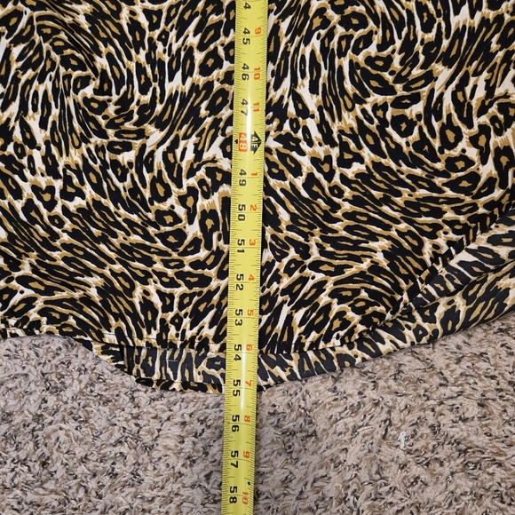 AMERICA & BEYOND Leopard Print Maxi Dress / Coverup With Stretch Waist Size Smal - Picture 10 of 15